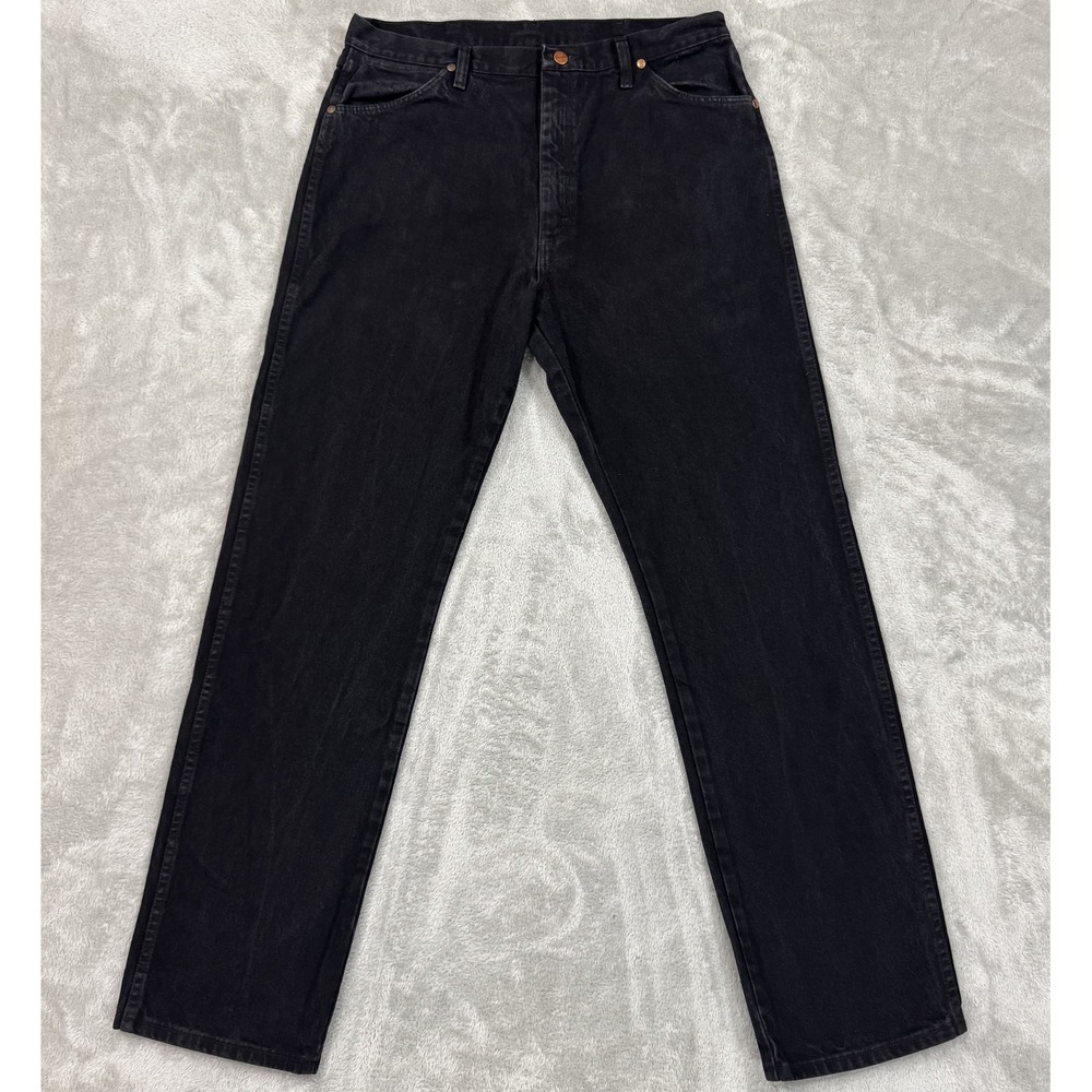 Wrangler 13MWZ Jeans Mens 36x34 Black Cowboy Cut Original Fit Western Denim Work